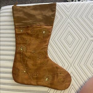 Pier 1 Gold Fabric Stocking